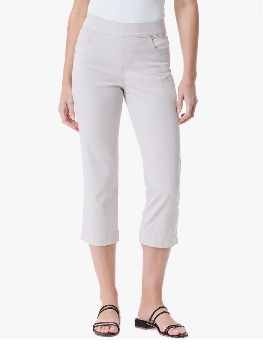 LIKE NEW Gloria Vanderbilt Amanda Pull On Capris, 14P, Stonewood Beige, Jan 2026